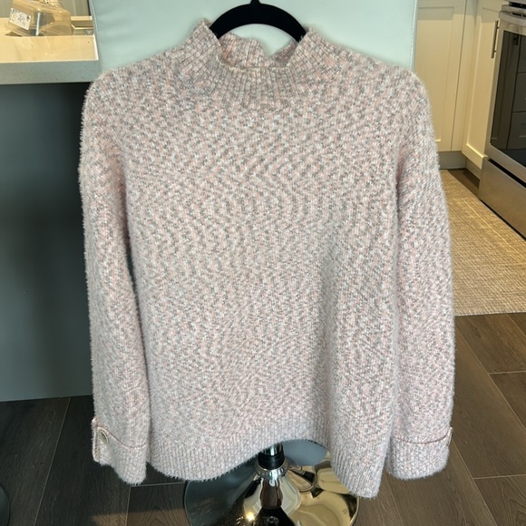 Elena Wang Soft Pastel Pink Mock Neck Sweater Size L - Picture 11 of 16